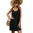 thumbnail image 1 of Summer Dress for Women Sleeveless Tank Dress with Pockets Casual Short A Line Dress Crewneck Sundress Black M, 1 of 8