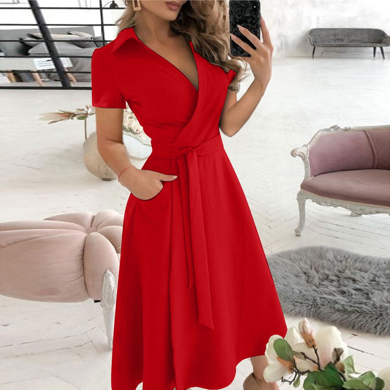Women's Short Sleeve Leather Dress Shiny Sexy Dancewear
