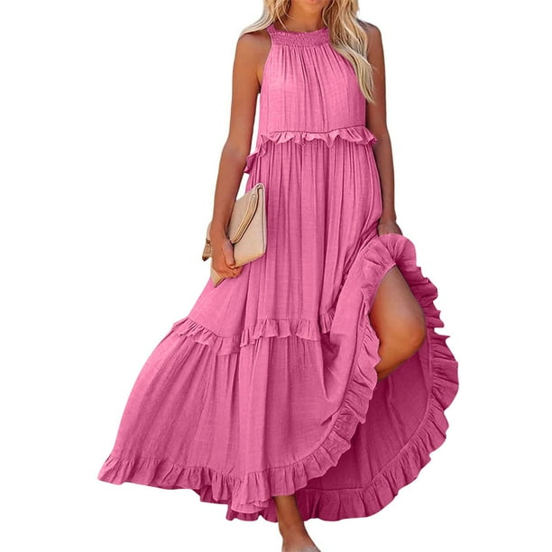 summer maxi dress with built in bra Pintuck Maxi Bra Dress Navy / 5/M-L