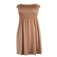 thumbnail image 1 of Summer Dresses 2023 Midi Work Cover Up Beach Strapless Mini Dress Skirt Brown M, 1 of 4