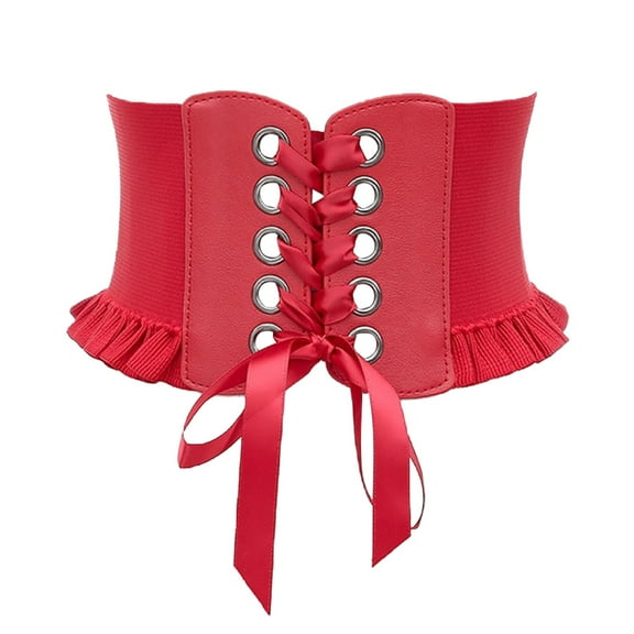 Summer Dresses, Casual Dresses for Women,Women's Corset Belt Lace Up Waist Cincher Elastic Tied Wide Stretch Fashion Accessory for Retro Outfits