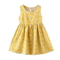 thumbnail image 1 of Summer Dresses For Girls 2024 Summer Floral Cartoon Print Beach Sleeveless Round Neck Panelled Mid Length Skirt, 1 of 3