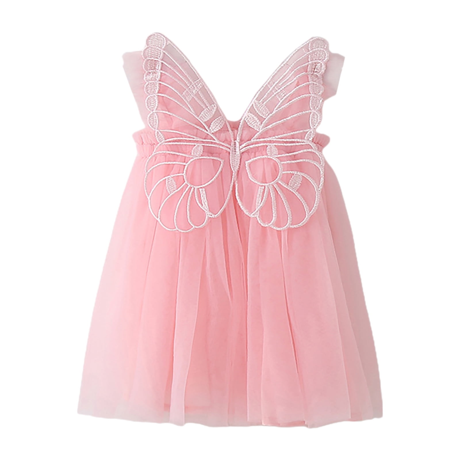 Summer Dresses For Girls 2024 Toddler Sleeveless V Neck Butterfly Tulle ...
