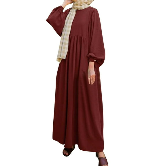 Summer Dresses For Women 2024 Casual Retro Dress Long Puff Sleeve Abaya Turkey Casual Clothing Dubai Sundress