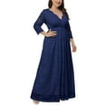 thumbnail image 1 of Summer Dresses For Women 2024 V Neck Half Sleeve Floral Lace Plus Size Long Scooped Cocktail Party Dress, 1 of 9