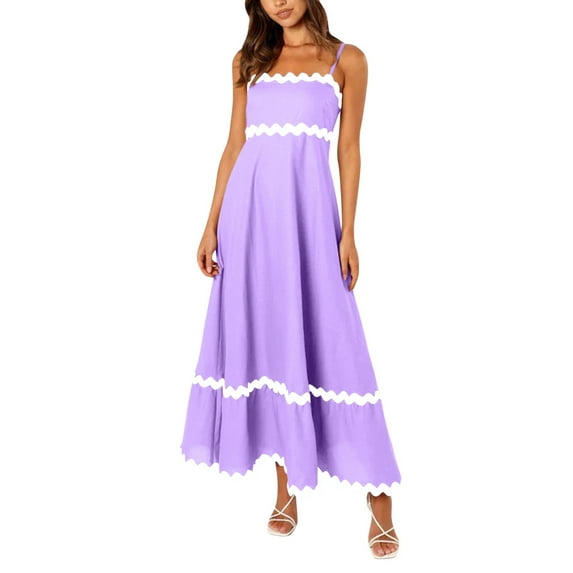 Summer Dresses For Women 2024 Vacation Casual Fashion Sleeveless Dress Summer Loose Sexy A Line Dress Beach Vacation Long Maxi Dresses