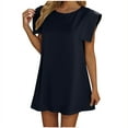 thumbnail image 1 of Summer Dresses For Women 2025 Sevevn Women's Spring/summer Solid Color Crew Neck Sleeveless A-line Dress Flowy Dresses For Women, 1 of 7