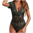 thumbnail image 1 of Summer Dresses For Women Lace Short Sleeved V-Neck Waist Tightening And High Waist Back Tied Jumpsuit, 1 of 1