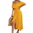 thumbnail image 1 of Summer Dresses For Women Polka Dot Womens Dresses Irregular hem Split Midi Dress Alsol Lamesa, 1 of 6