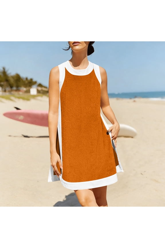 Summer Dresses For Women Round Neck Short Sleeve Two Piece Skirt Set Casual Flowy Mini Dress Women Dress Beach Vacation Dress