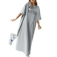 thumbnail image 1 of Summer Dresses, Formal Dresses for Women,Women's Flowy Summer Dress Casual Loose Fit Printed Short Sleeve T-Shirt Style Long Maxi Dress Comfortable Breathable Fashion, 1 of 4