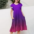 thumbnail image 1 of Summer Dresses For Girls Teen Dresss A-Line Floral Princess Dress Spring Summer Dresses Gradient Midi Dresses Beach Vacation Outfit Dark Purple12-13 Years, 1 of 4