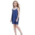 thumbnail image 1 of Summer Dresses for Toddler Girls in Clearance Girls Tennis Dress with Shorts Casual Summer Sleeveless Spaghetti Straps Athletic Dress Trendy One Piece Romper New Dark Blue 7 Years, 1 of 5