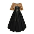 thumbnail image 1 of Summer Dresses For Women 2023 Clearance-Sale Short Sleeve Round-Neck Ankle Dress Medieval Crew neck Evening White Maxi Dress for Women Ankle Length dress Black Dresses for Women Formal Red Dress, 1 of 6
