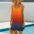thumbnail image 1 of Summer Dresses for Women 2025 Casual Plus Size, Sexy Summer Floral Printed Mini Dress Trendy Ruched Flowy Tie Dyeing Gradient Floral Swing Beach Dress Spaghetti Strap Sleeveless Tank Sun Dress, 1 of 6