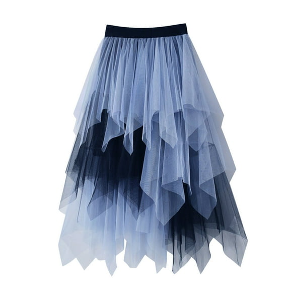Summer Dresses for Women 2025 LEBONYARD High-Waist Skirt for Casual Wear,Women Versatile Solid Color Short Skirt Mesh Skirt Multilayer Short Skirt Light Blue Free Size