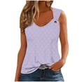 thumbnail image 1 of Wo-Fusoul Women's Solid Color V-Neck Sleeveless T-Shirt Tank Top, Loose Fit Casual Wear, 1 of 6