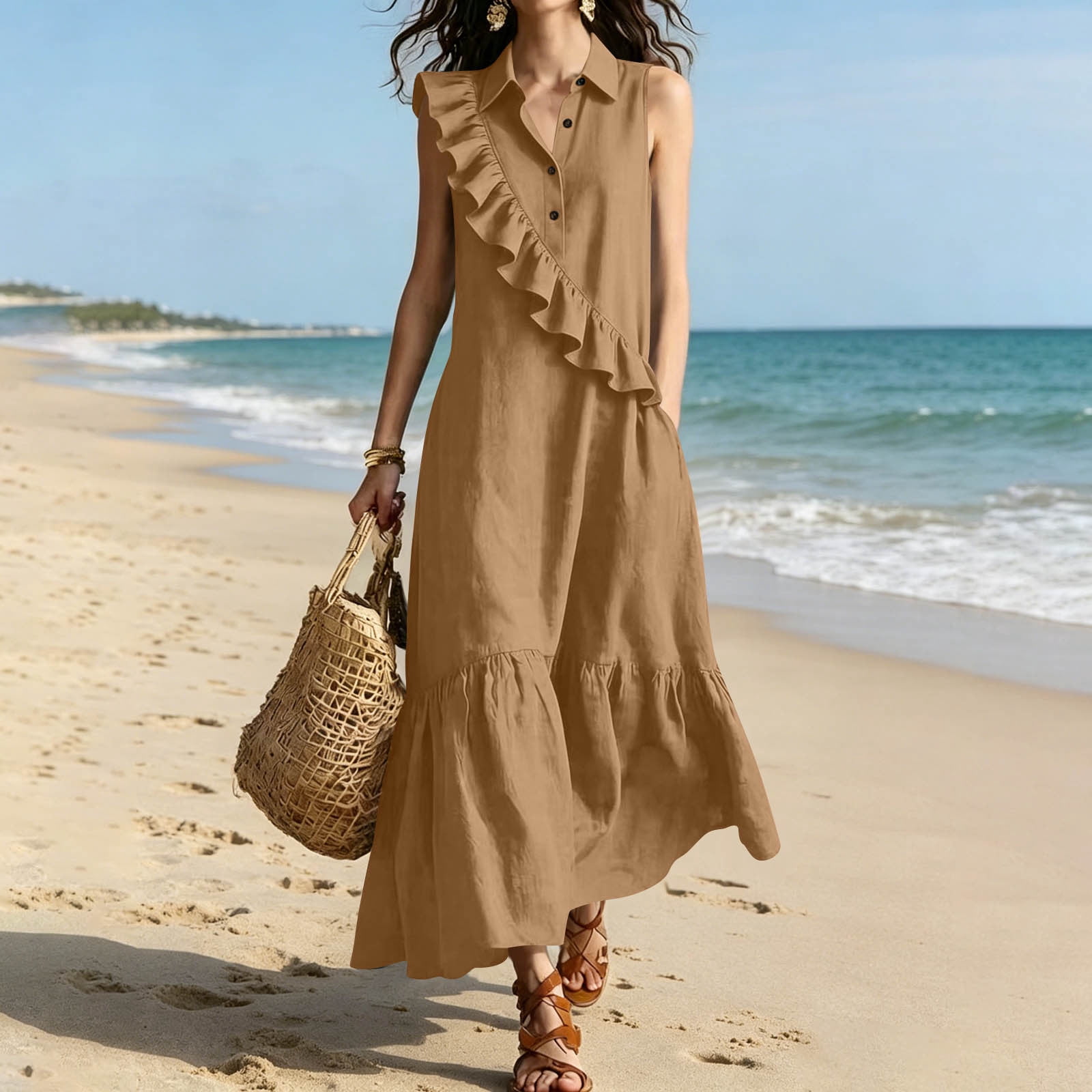 casual summer vacation dresses High Low Dresses Resort Beach Boho Casual Summer Evening Vestido Dress Vacation Travel Bohemian