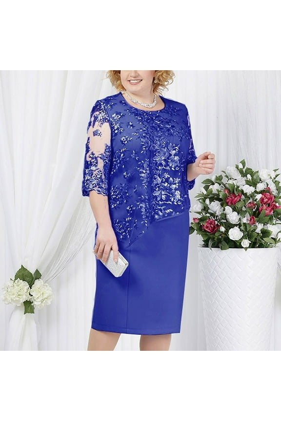 Summer Dresses for Women under $10! Xqxayjr Plus Size Cape Dress for Women Pencil Dress with Chiffon Overlay Wedding Guest Cocktail Party Midi Dress Vestidos de Verano para Mujer