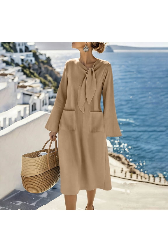 Summer Dresses for Women Plus Size Crewneck Cotton Linen Short Sleeve Maxi Dress Casual Solid Oversized Round Neck Loose Comfy Beach Vacation Sundress Dresses