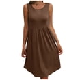 thumbnail image 1 of Summer Dresses for Womens 2026 Fashion Oversize Round Neck Loose Oversized Dress Solid Color Casual Sleeveless Midi Dress Gift for Women, 1 of 4