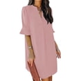 thumbnail image 1 of Summer Dresses for Women 2024 V Neck Ruffle Short Sleeve Shift Dress, 1 of 6