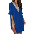 thumbnail image 1 of Summer Dresses for Women 2024 V Neck Ruffle Short Sleeve Shift Dress, 1 of 6