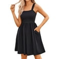 thumbnail image 1 of Summer Dresses for Women 2025 Curvy Fahion Floral Sundresses Beach Vacation Clothes Black S, 1 of 3