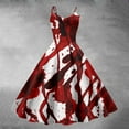 thumbnail image 1 of Summer Dresses for Women 2025 Fashionable Retro Halloween Funny Printed Strap Casual Long Sundress Brick Red L, 1 of 2