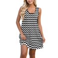 Summer Dresses for Women 2025 Trendy Casual Striped Print Swing TShirt