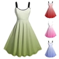 thumbnail image 1 of Summer Dresses for Women 2025, Woman Summer Fashion Casual Gradient Printing Sleeveless Strappy Dress(Light Blue,S), 1 of 6