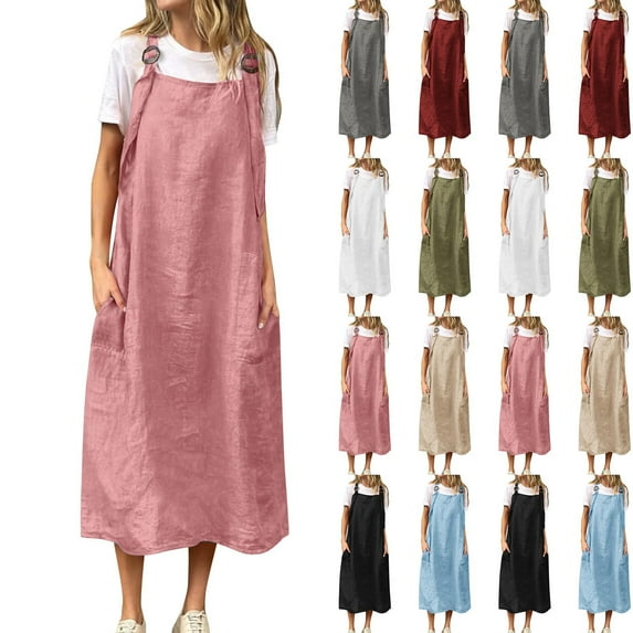 Summer Dresses for Women 2025, Women's Fashion Holiday Summer Solid Color Sleeveless Hollowed Out Party Midi Beach Dress(Light Blue,S)