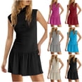 thumbnail image 1 of Summer Dresses for Women 2025, Womens Sleeveless Summer Mini Dress Sexy Mock Neck Tank Dresses Bodycon Drop Waist Short Sundress(Black,S), 1 of 7