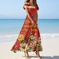 thumbnail image 1 of Summer Dresses for Women 2026 American Flag Print 4Th of July Dress Elegant Short Sleeve Flowy Beach Boho Dress, 1 of 5