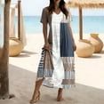 thumbnail image 1 of Summer Dresses for Women 2026 Beach Loose Casual Dress Short Sleeved V Neck Vacation Beach Sundresses Floral Travel Dress Women's Maxi Dresses, 1 of 6