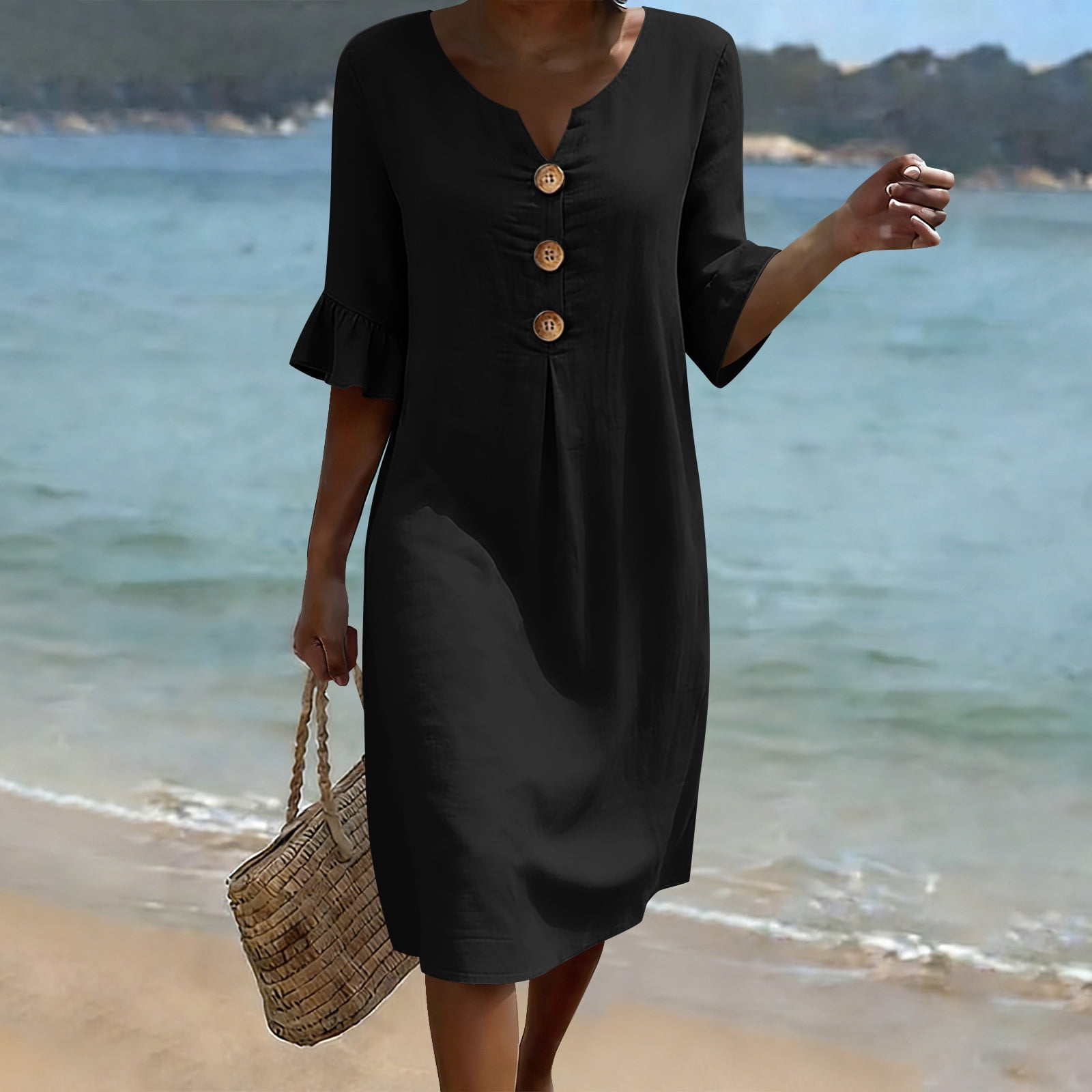 summer-dresses-for-women-2026-casual-ruffle-sleeve-v-neck-midi-dress