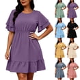 thumbnail image 1 of Summer Dresses for Women 2026 Maxi Dress V-Neck Short Sleeve Dresses for Party Casual Summer Maxi Dresses for Women with Pockets, 1 of 7