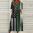 thumbnail image 1 of Summer Dresses for Women 2026 Patriotic Star Print Tiered Dress Round Neck Short Sleeve Casual Sundress Green 2XL, 1 of 5
