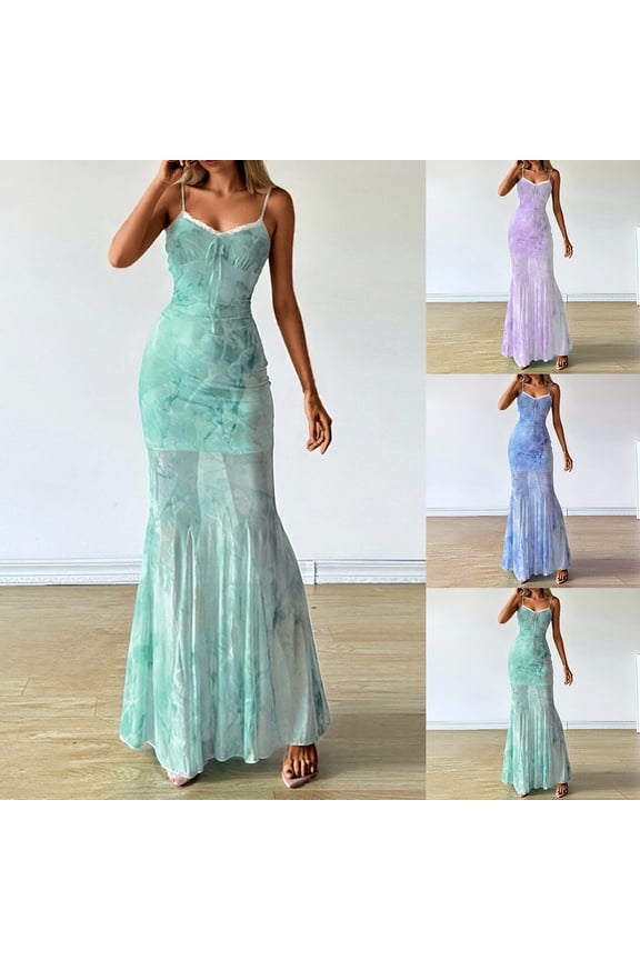 Summer Dresses for Women 2026 Sleeveless Birthday Dress Elegant a Line Flowy Long with Pockets Boho Fashion Clothing,Green,S