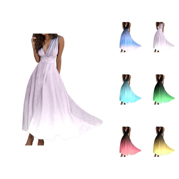 Summer Dresses for Women 2026 Sparkly Sequin Gradient Color Sleeveless ...