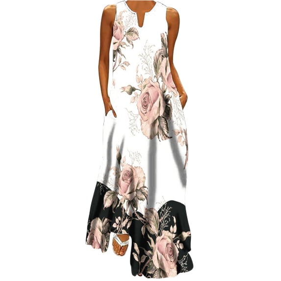 Summer Dresses for Women 2026 Vacation Beach Casual Flowy Spring Maxi Dress Floral Plus Size Sundress Long Sun Dresses