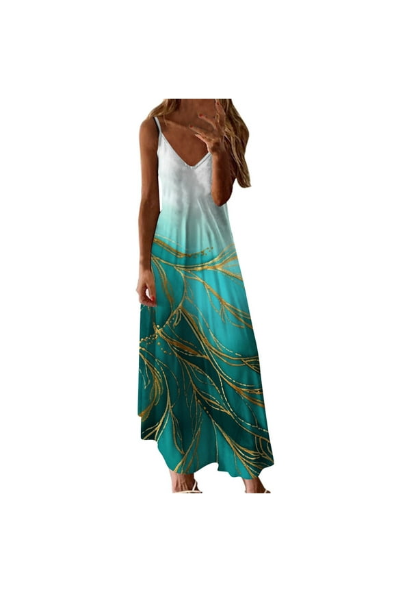 Summer Dresses for Women Beach Floral Tshirt Sundress Casual Boho Tank Dress