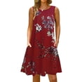thumbnail image 1 of Summer Dresses for Women Beach Floral Tshirt Sundress Casual Pockets Boho Tank Dress, 1 of 8