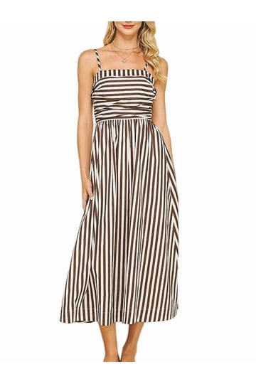 New Women Casual Basic Summer Stripe Dress Short Sleeves Bandage Plus Size I.52790816