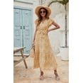 thumbnail image 1 of Summer Dresses for Women Belted Pleated Hem Short Sleeve Dress, 1 of 7