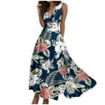 Summer Dresses for Women Casual Boho Floral Beach Sleeveless Long Maxi