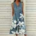 thumbnail image 1 of Summer Dresses for Women Casual Sleeveless Sundress Floral Loose Fit Beach Cover Up, 1 of 5