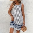 thumbnail image 1 of Summer Dresses for Women Crewneck Sleeveless Casual Loose Mini Sundress Flowy Vacation Casual Dress, 1 of 5