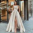 thumbnail image 1 of Summer Dresses for Women Long Evening Dress Sexy One Shoulder Tube Top Slit Dress, 1 of 6