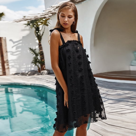 Summer Dresses for Women Maxi Dress Solid Color Sling Dress Sexy Wrap Chest Loose Dress